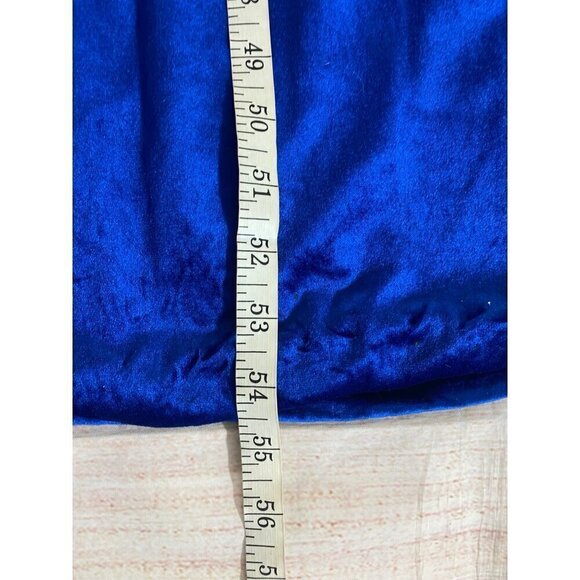 Vintage David Brown California 1980's Blue Velvet Puff Sleeve Maxi - Small - Picture 7 of 15